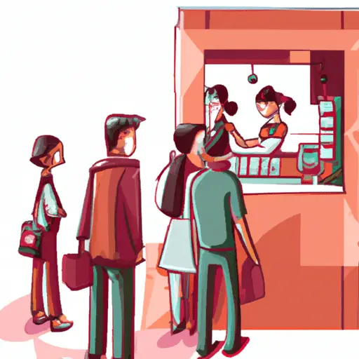 עגלת קפה שוקקת עם לקוחות ממתינים בתור