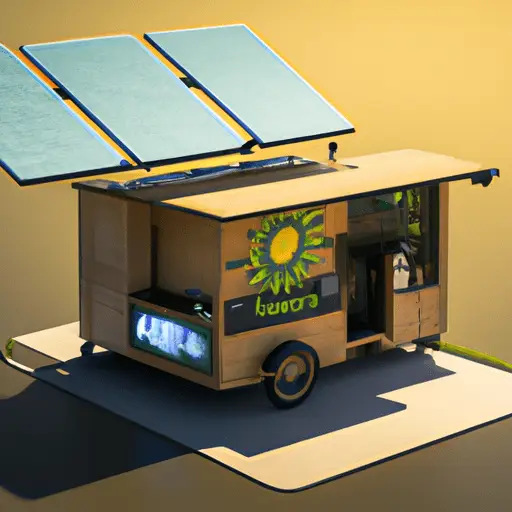 עגלת קפה המונעת באמצעות אנרגיה סולארית המקדמת שיטות עבודה בר-קיימא