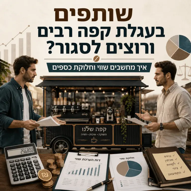 שותפים בעגלת קפה רבו ורוצים לסגור את העגלה - איך מחשבים שווי ופותרים סכסוך?